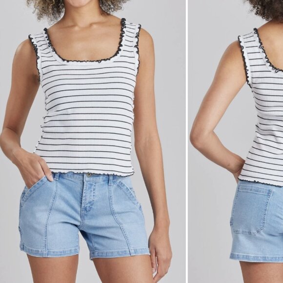 NWT Unionbay Striped Tank - Magnolia black & white stripe - Picture 1 of 3